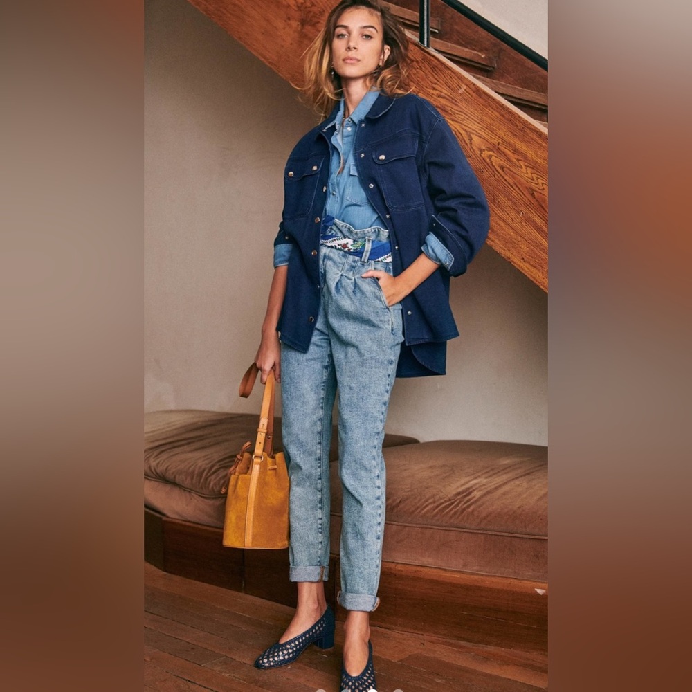 Sezane Austin Trouser in Denim